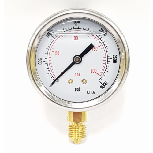 High-Quality 63mm Stainless Steel Pressure Gauge (0-200 Bar) - V-TUF