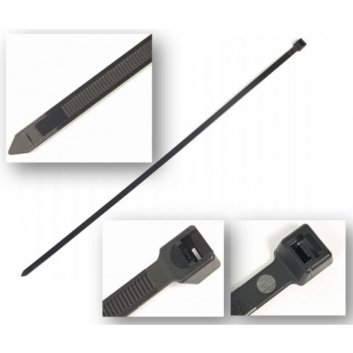 CABLE TIE - 368mm x 4.8mm BLACK NYLON - I9.3842-1