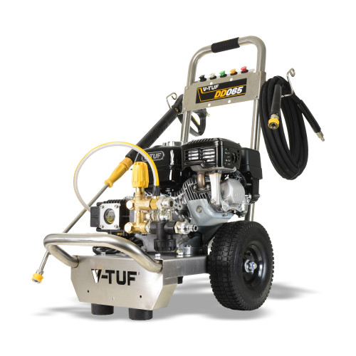 V-TUF DD065SSE 160BAR 13.2 lpm Industrial 6.5HP Honda Driven Petrol Pressure Washer - Stainles Steel Frame & Electric Start