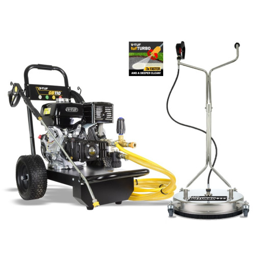 V-TUF GB110 Industrial 13HP Gearbox Driven Honda Petrol Pressure Washer - 3000psi, 200Bar, 21L/min & 21" tufTURBO Stainless Patio Cleaner