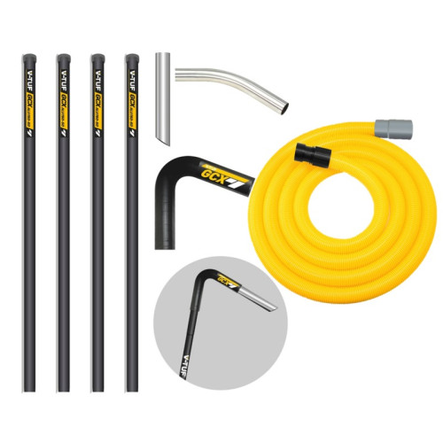 V-TUF GCX ALU HIGH LEVEL GUTTER CLEANER KIT- 20ft (6M) REACH 50MM POLES  - WITH 10M 50mm HOSE FITS GCX SIDE INLET MACHINES