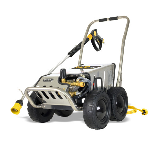 V-TUF RAPID SSC 240v All-Stainless Industrial Mobile Pressure Washer - 1500psi, 100Bar, 12L/min (with Total Stop)