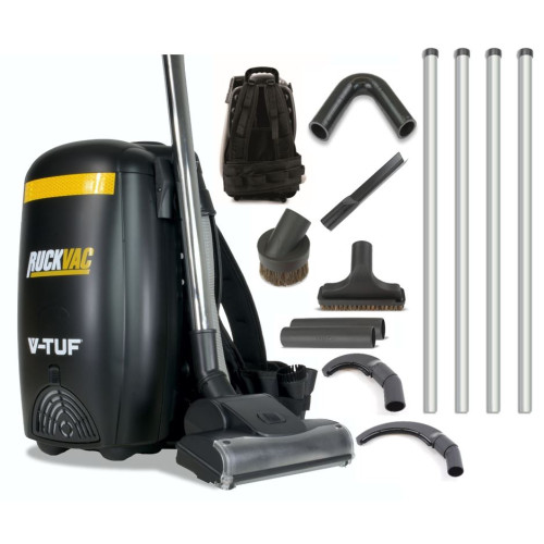 V-TUF RUCKVAC 110v Industrial Backpack Vacuum Cleaner - with Lung Safe Hepa H13 Filtration - 5M HIGH LEVEL INTERNAL CLEANING KIT