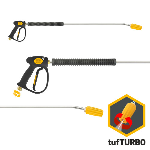 V-TUF tufGUN310 SWIVEL LANCE + 900MM BENT LANCE & 255BAR tufTURBO NOZZLE 030 SIZE