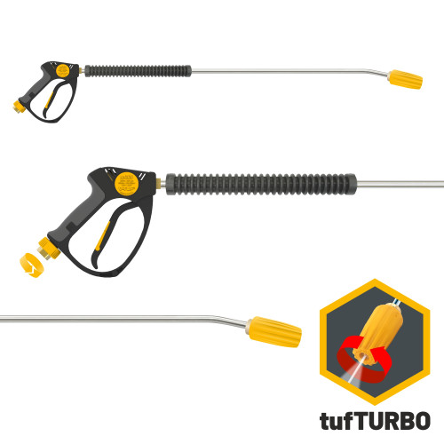 V-TUF tufGUN350 SWIVEL LANCE + 900MM BENT LANCE & 350BAR tufTURBO NOZZLE 030 SIZE