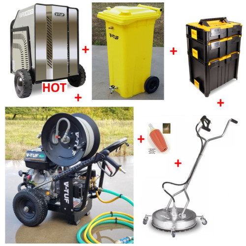 V-TUF TORRENT 3 15HP PETROL PRESSURE WASHER 21L/MIN & HOT BOX KIT6 - BUNDLE