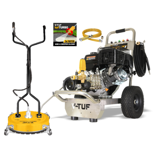 V-TUF TORRENT 3 Industrial 15HP Petrol Pressure Washer - 4000psi, 275Bar, 15L/min - 19" Poly DeckPatio Cleaner