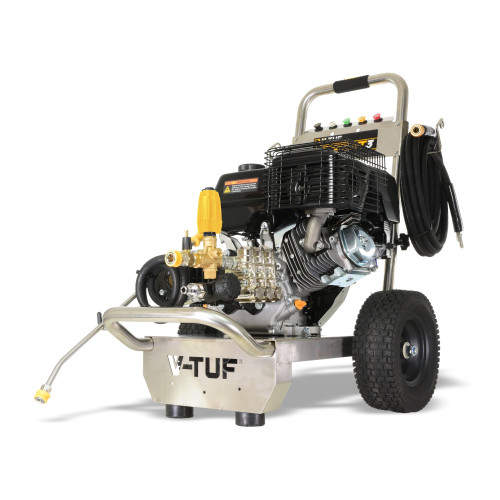 V-TUF TORRENT 3DP 15HP Petrol Pressure Washer c/w RETURN TO TANK BYPASS - 4000psi, 275Bar, 15L/min - Stainless Steel Frame