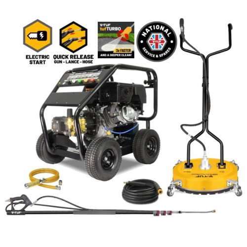 V-TUF TORRENT3RGB  15HP Gearbox Driven Petrol Pressure Washer - 4000psi, 275Bar, 15L/min (Electric Key Start) - PROPERTY STARTER BUNDLE