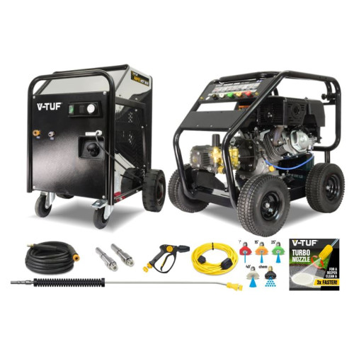 V-TUF TORRENT3RGB 15HP Gearbox Driven Petrol Pressure Washer - 4000psi, 275Bar, 15L/min (Electric Key Start) - SOFTWASH CLEANING BUNDLE