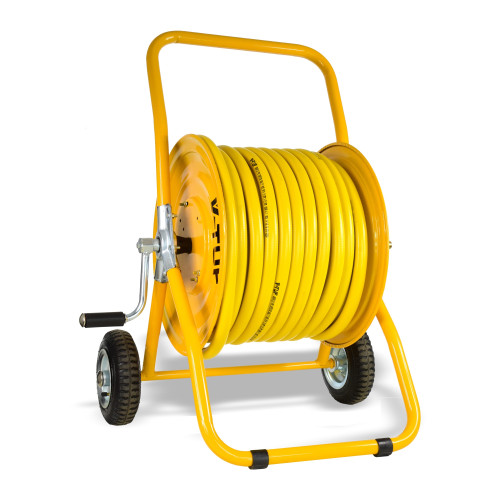 Manual Wind Hose Reel Trolley with 25m 3/4" Hose | V-TUF