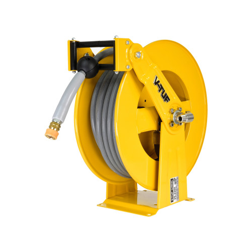 20M V-TUF Retractable tufREEL - Powder Coated Steel + 20M WASHFLEX GREY 3/8 2W HOSE MSQ KIT & 2m PATCH HOSE