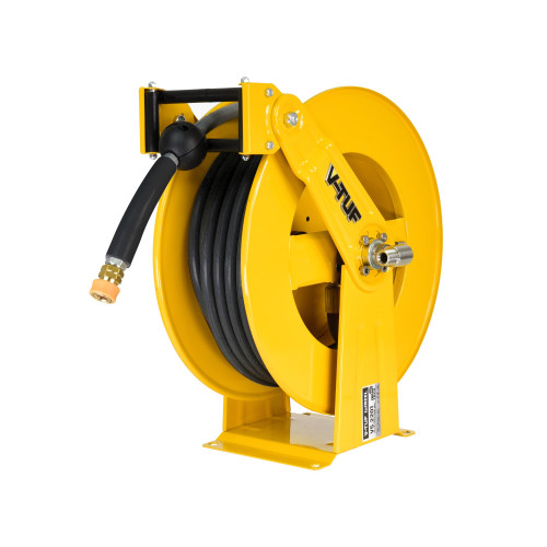 20M V-TUF Retractable tufREEL - Powder Coated Steel + 20M WASHFLEX BLACK 3/8 2W HOSE MSQ KIT & 2m PATCH HOSE