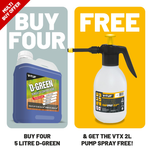 4X D-GREEN 5L GARDEN SURFACE CLEANER + 1 x VTX-2L SPRAYER FREE