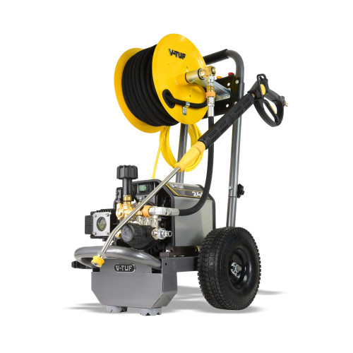 Electric pressure washer hose outlet reel