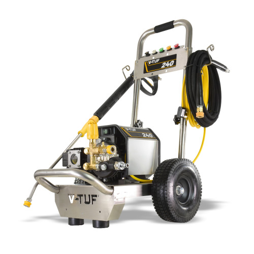 V-TUF 240 - 240v Compact, Industrial, Mobile Electric Pressure Washer - 1450psi, 100Bar, 12L/min