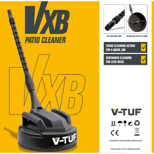 SURFACE CLEANER - 11" 280mm V-TUF VXB PATIO CLEANER with DEEP CLEAN JETS for V5 & V7 PRESSURE WASHER - VXB