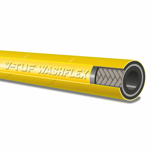 10M 2W 3/8" YELLOW V-TUF WF HOSE 90deg3/8"Fx3/8"M