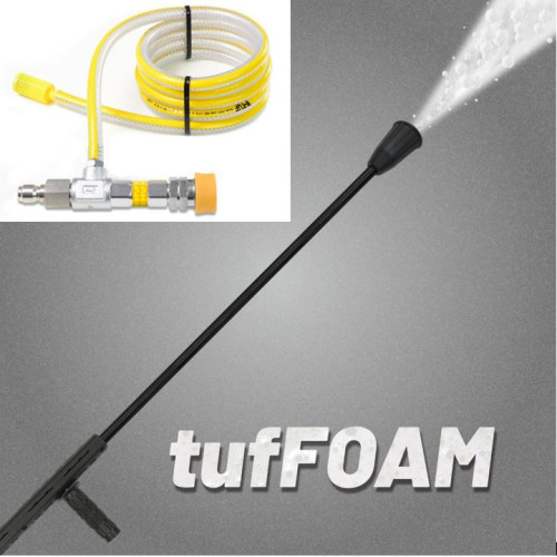 V-TUF 1000mm FOAM LANCE WITH KTQ INLET & YELLOW FOAM INJECTOR KIT WITH MSQ FITTINGS  (8-10 Lpm)