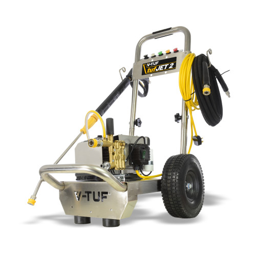 V-TUF tufJET2 240V 130 BAR PROFESSIONAL ELECTRIC PRESSURE WASHER STAINLESS STEEL FRAME- 8L/MIN