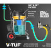 V-TUF MAMMOTH STAINLESS 2.4kW 240v 80L Wet & Dry Twin Motor Industrial Vacuum Cleaner - Auto Pump Out