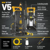 V-TUF V5 240v X2 Tough DIY Electric Pressure Washer - 2400psi, 165Bar, 7.2L/min - 8 m HI-VIS HOSE & 5m CABLE With Patio & Car Cleaner Included