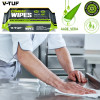 V-TUF COMBAT WIPES AntiViral AntiBacterial Hand & Surface Cleaning Disinfectant Wipes - 90 per Pack (with Aloe Vera) - VTABW-90