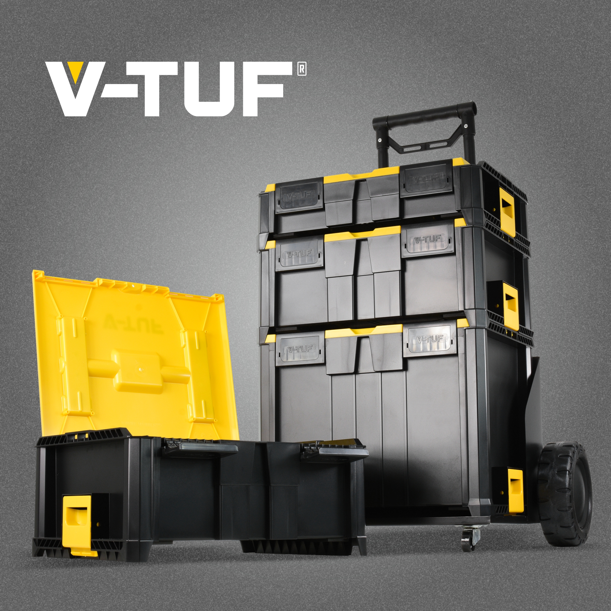 V-TUF Stackpack Barrow With 3 Stackpack Boxes Storage Box System